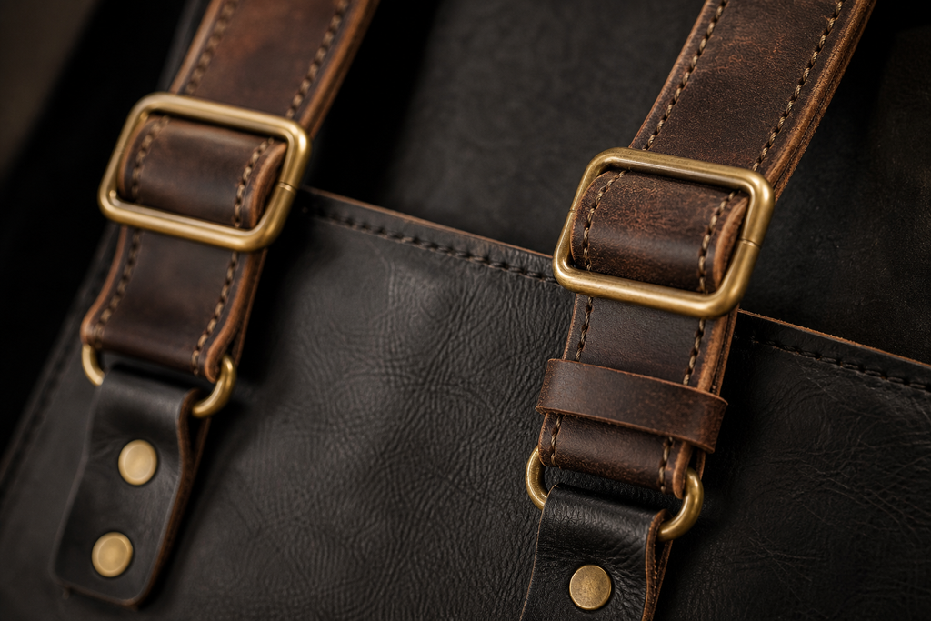 Artisan Leather Work Apron - Strap and brass buckle detail