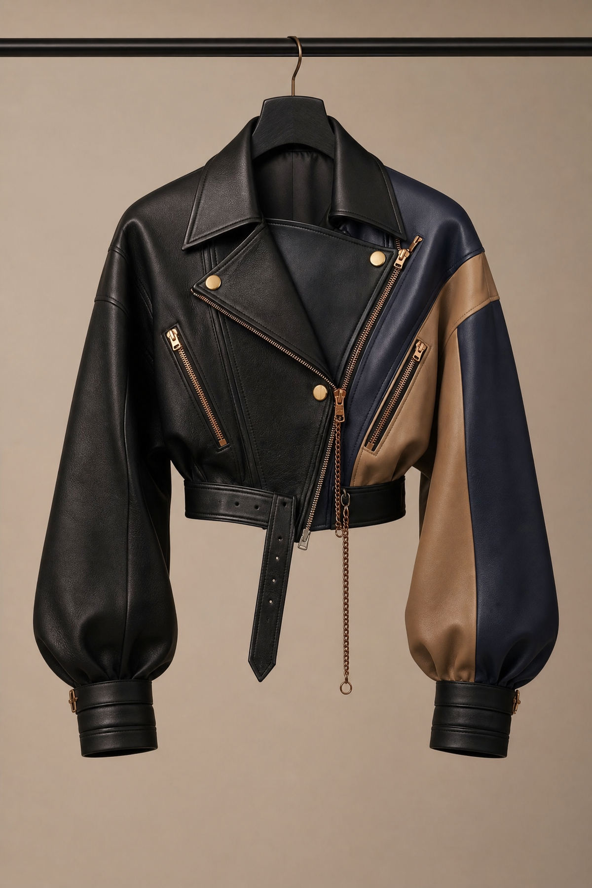Leathers Sloane Colorblock Leather Jacket | Genuine Leather 03