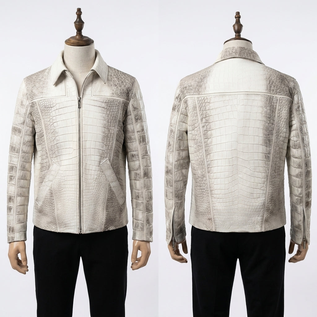 Men’s Genuine Alligator Leather Jacket | Luxury Textured Leather 03