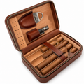 Monarch Leather Travel Cigar Case - Brown