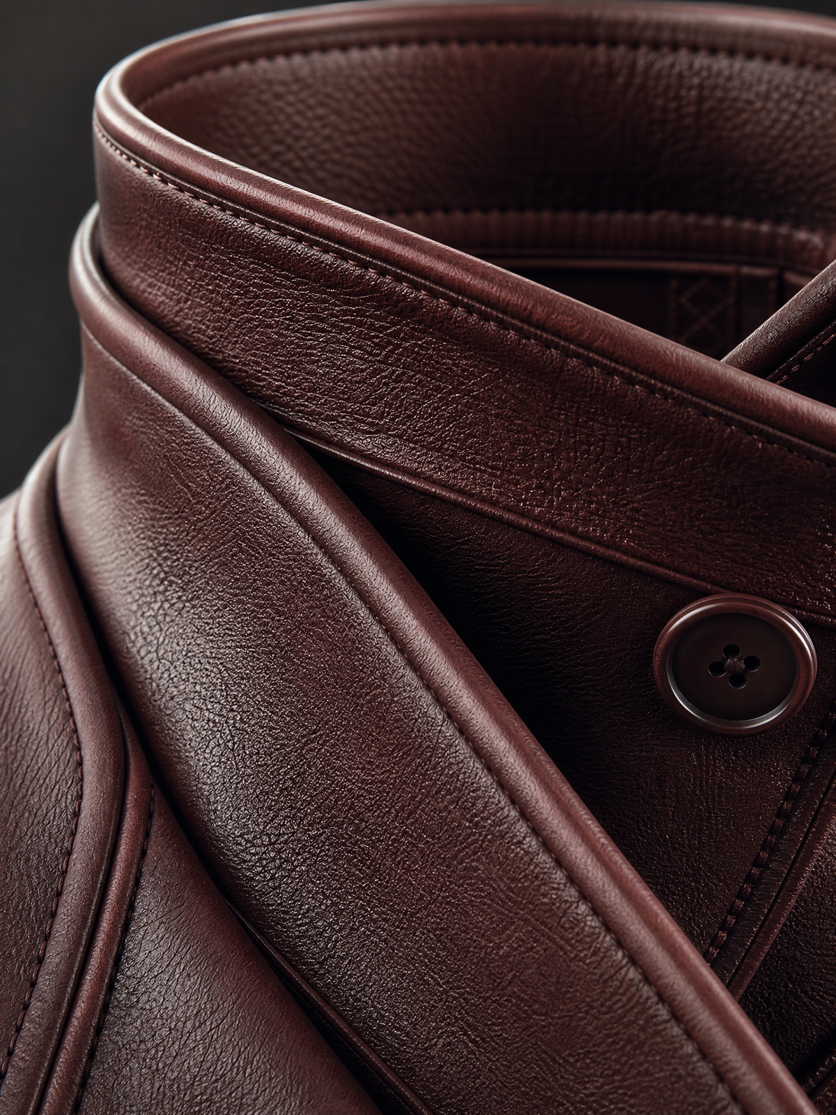 Valentina Burgundy Leather Wrap Collar Jacket | Genuine Leather 05